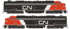 Rapido 28316 HO Scale EMD E8AA Set With HEP Canadian National "Noodle" CN 102 / 103