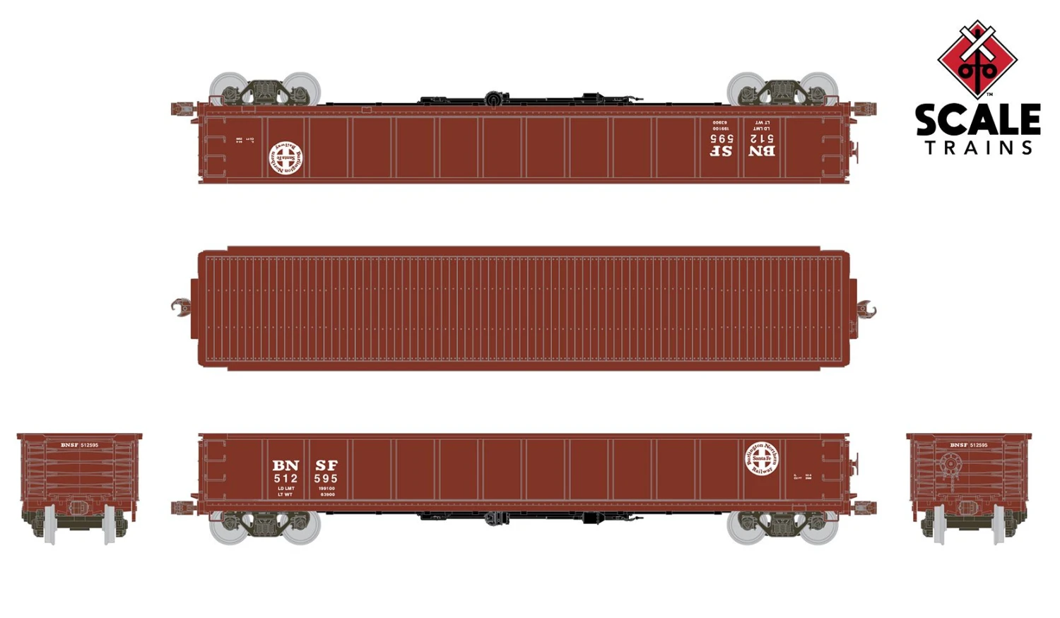 ScaleTrains Kit Classics 1174 Havelock Shops 52'6" Gondola BNSF 512619 4 ScaleTrains Kit Classics 1174 Havelock Shops 52'6" Gondola BNSF 512619 - Image 2