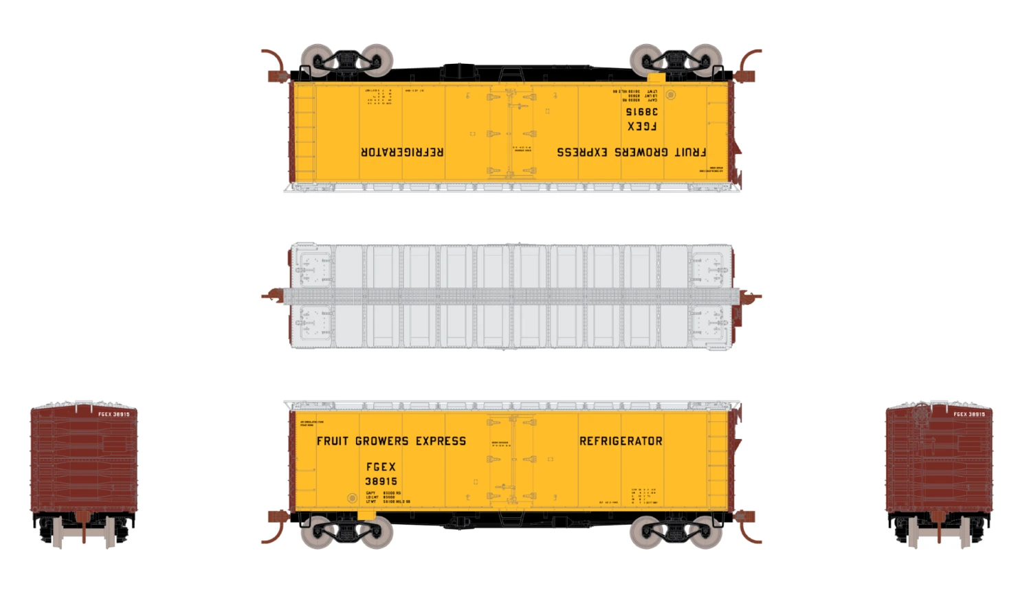 ScaleTrains Kit Classics 1253 40' Steel Reefer Fruit Growers Express FGEX 39224 4 ScaleTrains Kit Classics 1253 40' Steel Reefer Fruit Growers Express FGEX 39224 - Image 2
