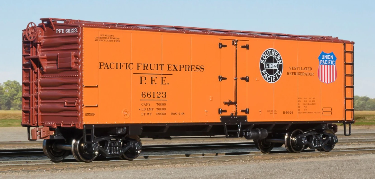 ScaleTrains Kit Classics 1257 40' Steel Reefer SP/UP PFE 66123 3 ScaleTrains Kit Classics 1257 40' Steel Reefer SP/UP PFE 66123