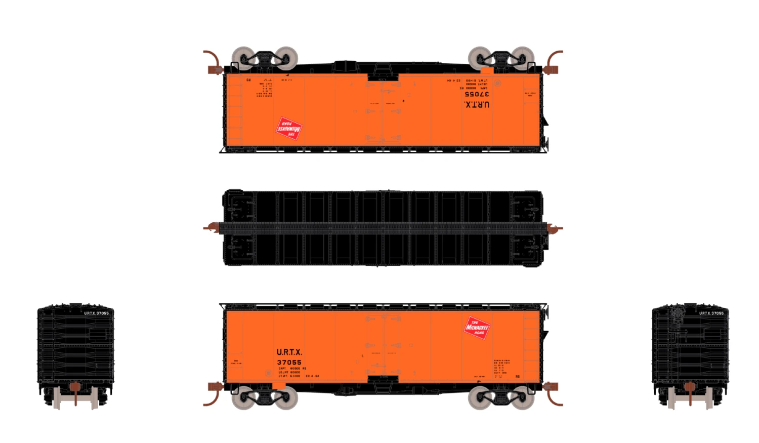 ScaleTrains Kit Classics 1261 40' Steel Reefer Milwaukee Road URTX 37358 4 ScaleTrains Kit Classics 1261 40' Steel Reefer Milwaukee Road URTX 37358 - Image 2