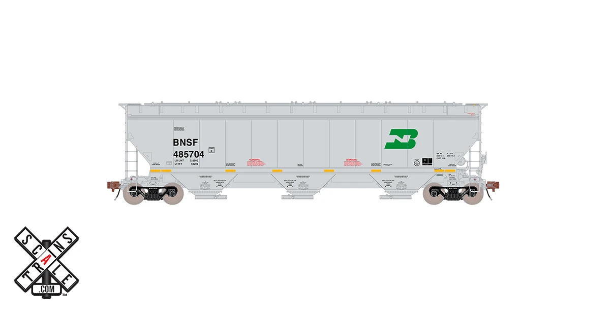 ScaleTrains Rivet 33290 HO Scale Gunderson 5188 Covered Hopper "BN Heritage" BNSF 485704 3 ScaleTrains Rivet 33290 HO Scale Gunderson 5188 Covered Hopper "BN Heritage" BNSF 485704