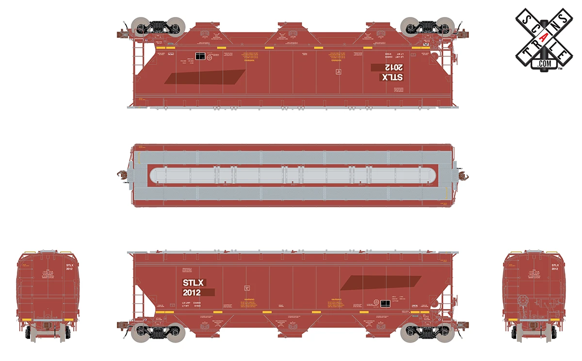 ScaleTrains Rivet 33338 HO Scale Gunderson 5188 Covered Hopper Ex-BNSF STLX 2036 4 ScaleTrains Rivet 33338 HO Scale Gunderson 5188 Covered Hopper Ex-BNSF STLX 2036 - Image 2