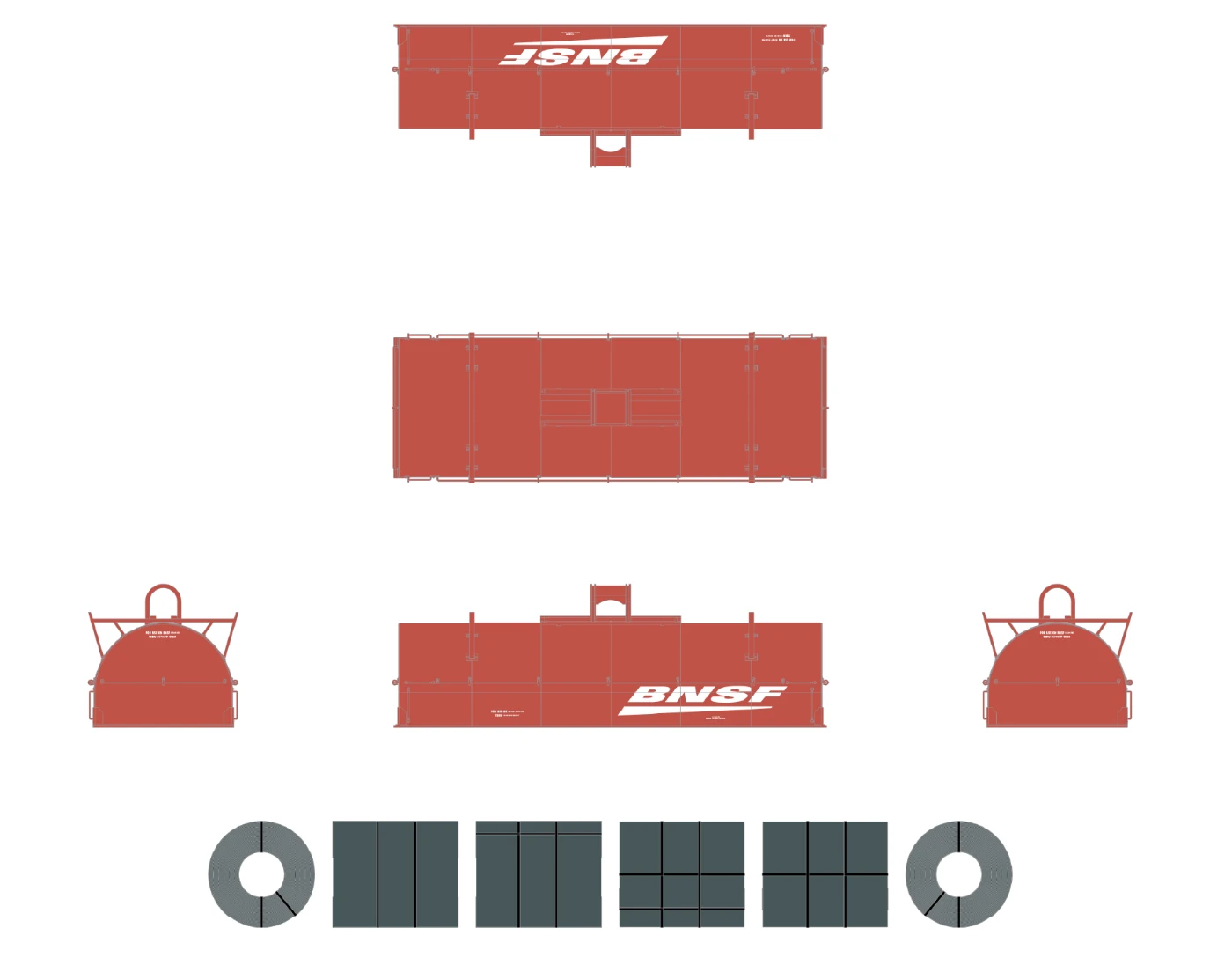 ScaleTrains Rivet 38506 HO Scale Thrall 48' Coil Steel Car BNSF "Mixed" 534140 7 ScaleTrains Rivet 38506 HO Scale Thrall 48' Coil Steel Car BNSF "Mixed" 534140 - Image 5