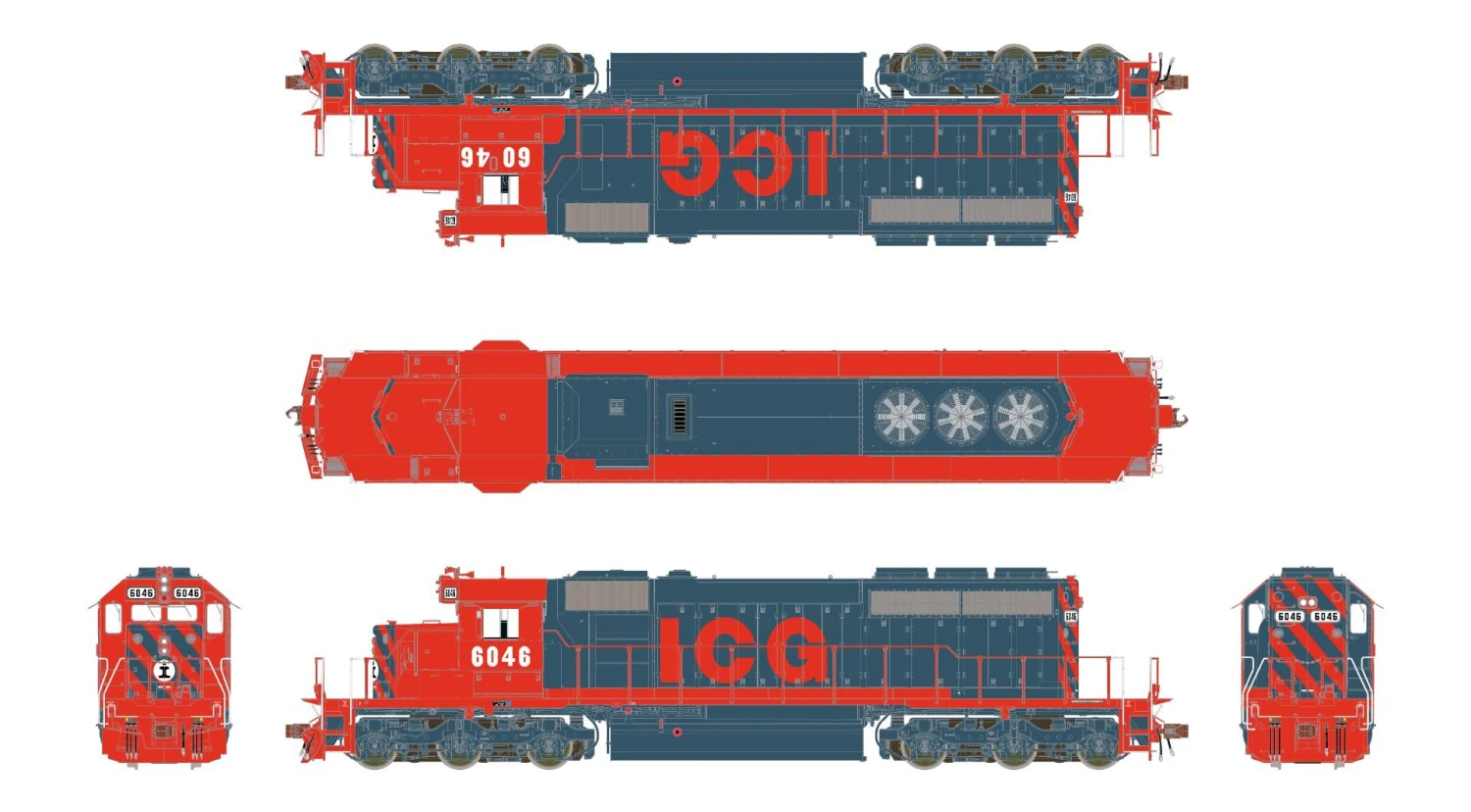 ScaleTrains Rivet 38805 HO Scale EMD SD40-2 Illinois Central Gulf ICG 6041 - DCC & Sound 4 ScaleTrains Rivet 38805 HO Scale EMD SD40-2 Illinois Central Gulf ICG 6041 - DCC & Sound - Image 2