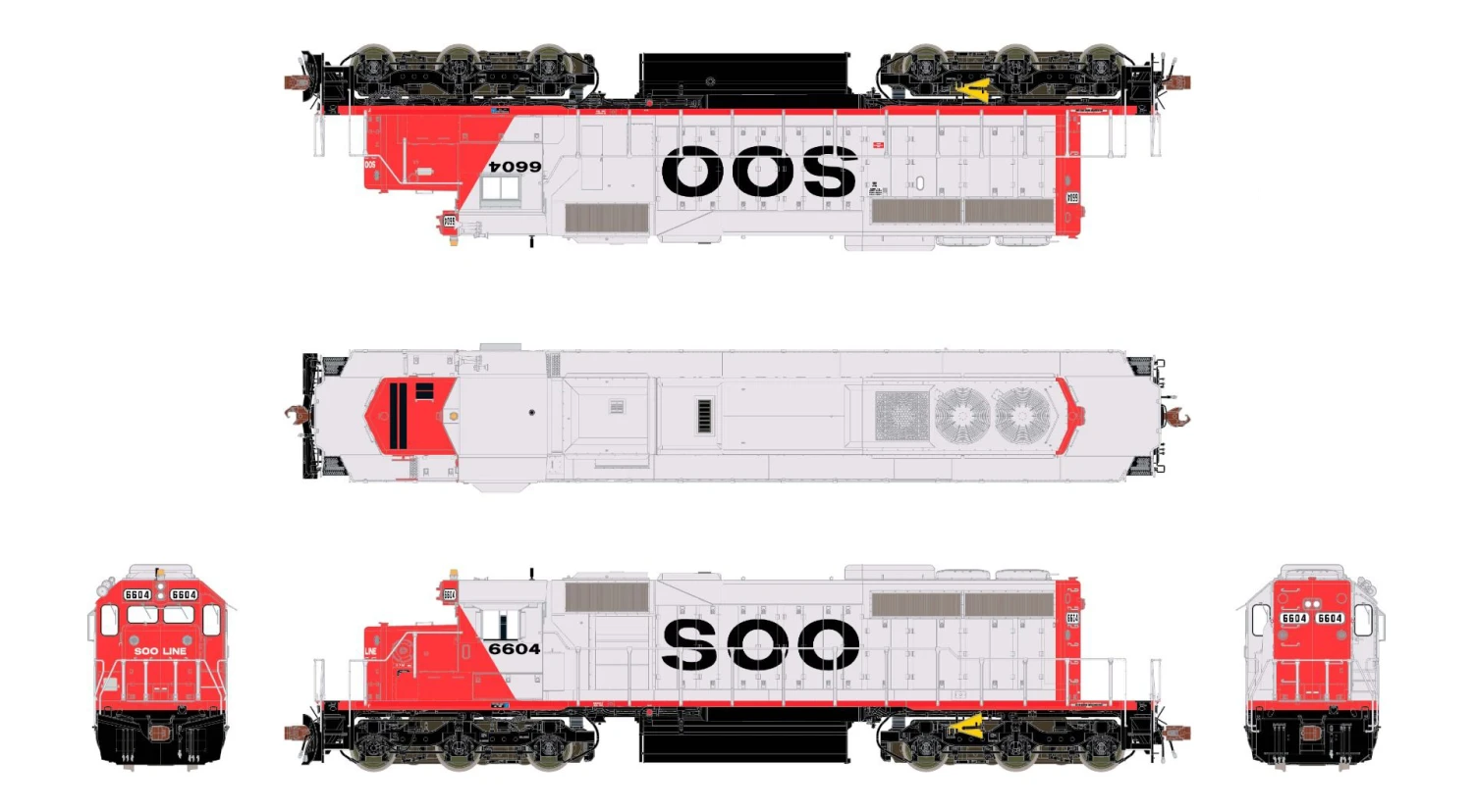 ScaleTrains Rivet 38829 HO Scale EMD SD40-2 SOO Line 6604 - DCC & Sound 4 ScaleTrains Rivet 38829 HO Scale EMD SD40-2 SOO Line 6604 - DCC & Sound - Image 2