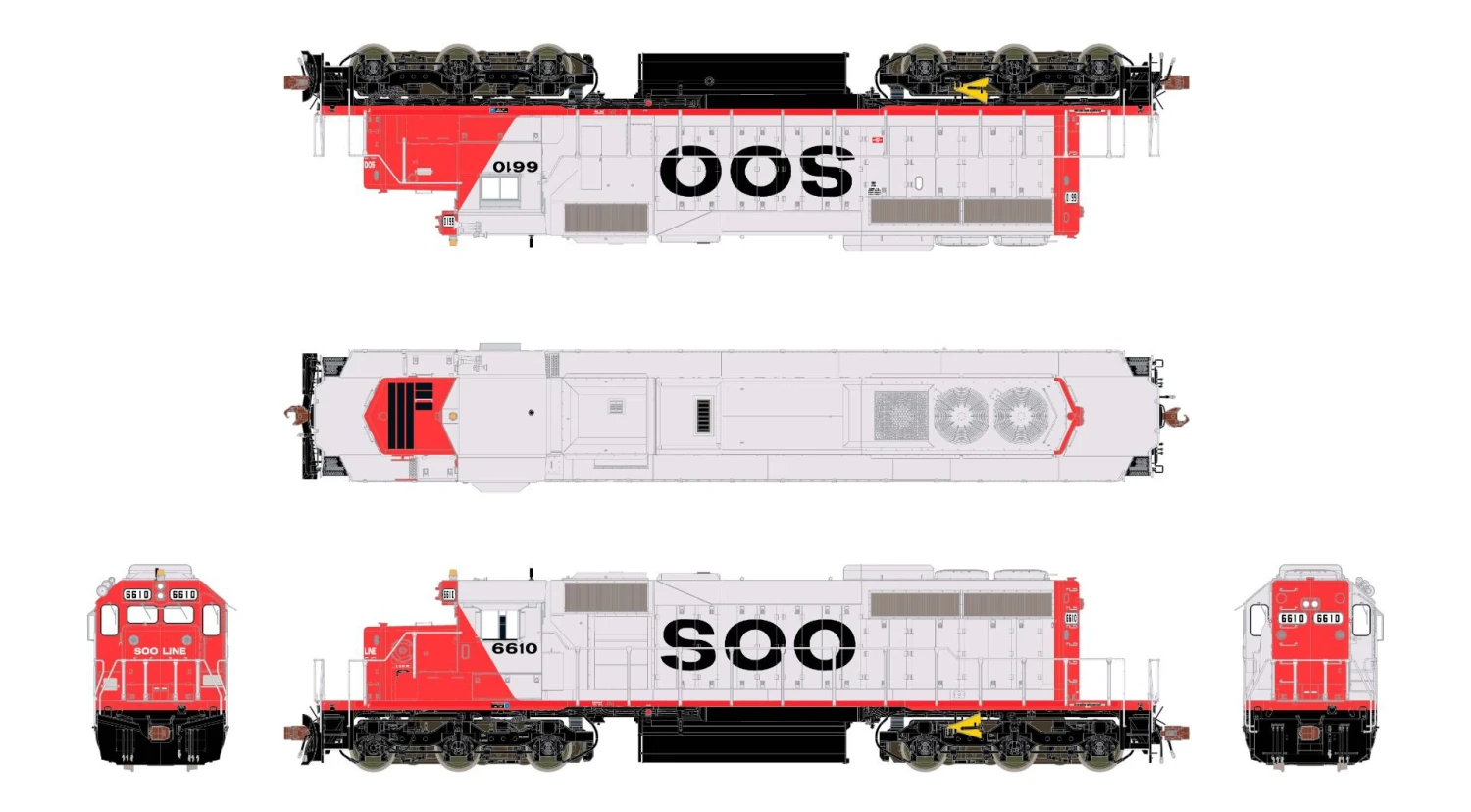 ScaleTrains Rivet 38834 HO Scale EMD SD40-2 SOO Line 6610 - DC 4 ScaleTrains Rivet 38834 HO Scale EMD SD40-2 SOO Line 6610 - DC - Image 2