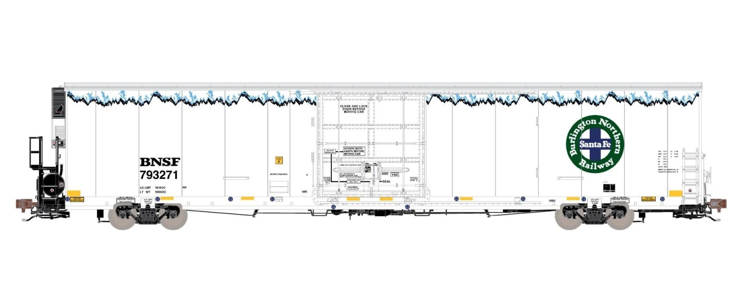 ScaleTrains Rivet 38907 HO Scale 82’ 7883 Reefer (Carrier) BNSF 793279 3 ScaleTrains Rivet 38907 HO Scale 82’ 7883 Reefer (Carrier) BNSF 793279