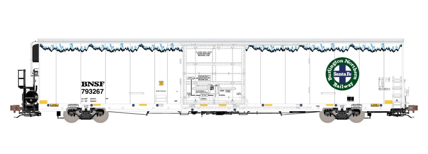 ScaleTrains Rivet 38924 HO Scale 82’ 7883 Reefer ( Early Thermo King) BNSF 793324 With Sound 3 ScaleTrains Rivet 38924 HO Scale 82’ 7883 Reefer ( Early Thermo King) BNSF 793324 With Sound