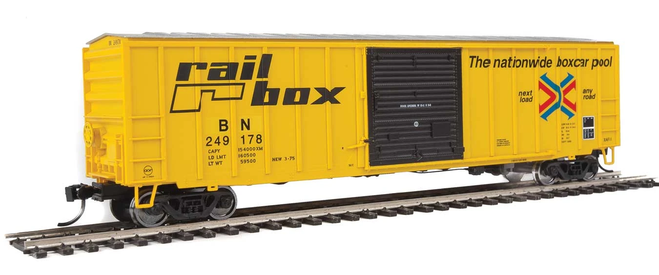 Walthers 910-1826 HO 50' ACF Boxcar Ex-Railbox Burlington Northern Patch BN 249178 3 Walthers 910-1826 HO 50' ACF Boxcar Ex-Railbox Burlington Northern Patch BN 249178