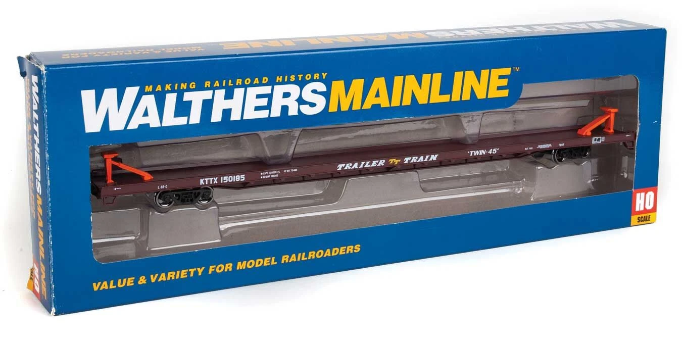 Walthers Mainline 910-5727 HO Scale 89' Channel Side Flatcar Trailer Train "Twin 45" KTTX 150185 4 Walthers Mainline 910-5727 HO Scale 89' Channel Side Flatcar Trailer Train "Twin 45" KTTX 150185 - Image 2