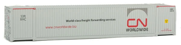 Walthers SceneMaster 949-8518 53' Hi Cube Corrugated Container CN World Wide 3 Walthers SceneMaster 949-8518 53' Hi Cube Corrugated Container CN World Wide
